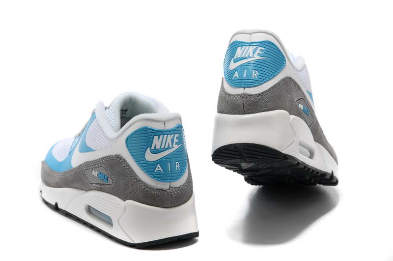 Air Max 90 Hyperfuse fourrure Chaussures Femmes bleu blanc gris (3)